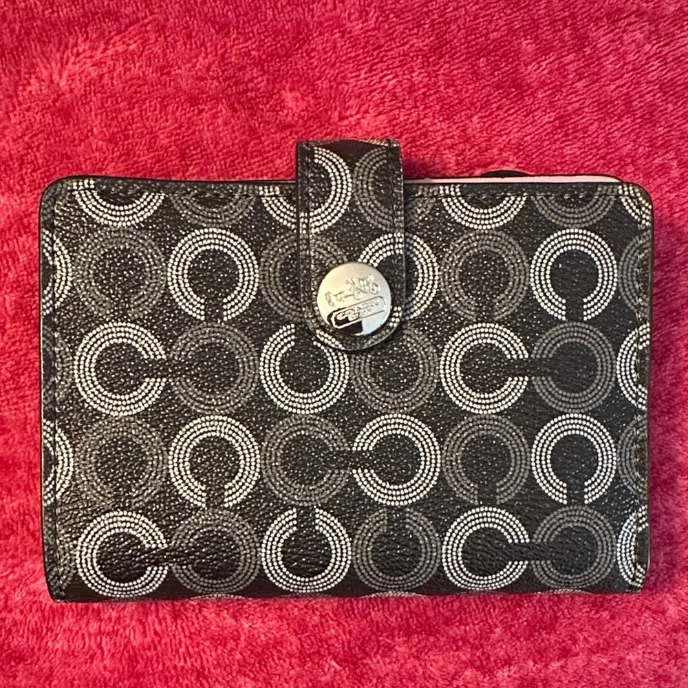 Coach Black and White Patterned Wallet